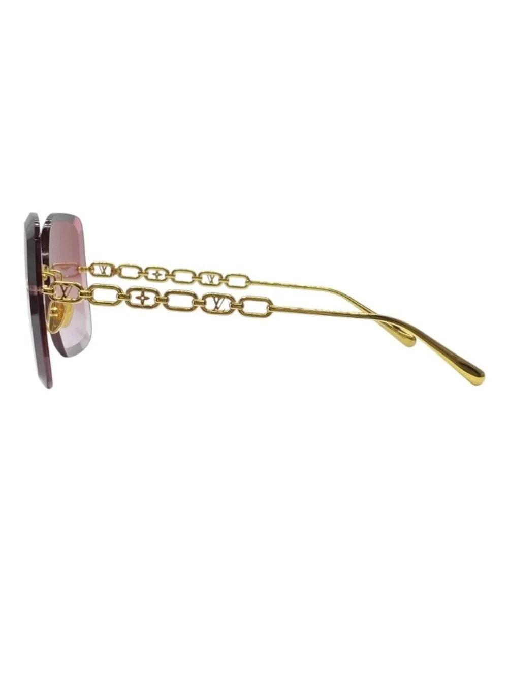 Louis Vuitton LV Jewel Square Sunglasses Monogram Flower Motif Pink Gold Eyewear